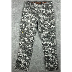 Hawx Men's 32x34 Gray Camo Cargo Pants Snap Button Style HF19P02